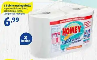 In'S Mercato Homey 2 Bobine asciugatutto 1000 strappi totali offerta