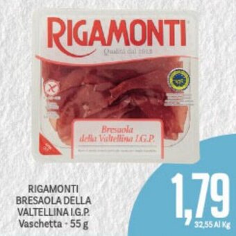 Supermercati Piccolo Rigamonti Bresaola Della Valtellina I.G.P. Vaschetta - 55 g offerta