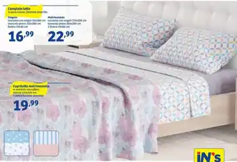 In'S Mercato Completo Letto Singolo lenzuolo piano 150x280cm offerta