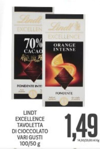 Supermercati Piccolo Lindt Excellence Tavoletta Di Cioccolato Vari Gusti 100/50 g offerta