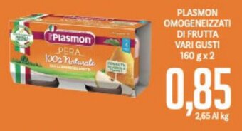 Supermercati Piccolo Plasmon Omogeneizzati Di Frutta vari gusti 160 g x 2 offerta