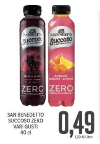 Supermercati Piccolo San Benedetto Succoso Zero Vari Gusti 40 cl offerta
