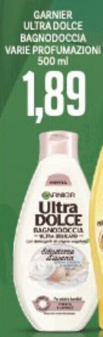 Supermercati Piccolo Garnier Ultra Dolce Bagnodoccia Varie Profumazioni 500 ml offerta