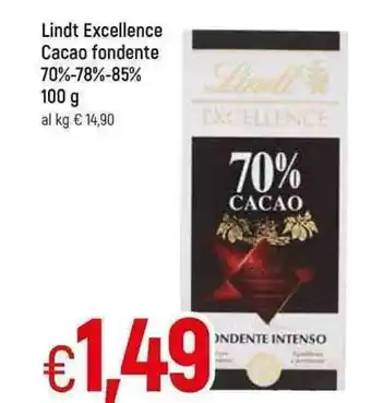 Famila Lindt Excellence Cacao fondente 70%-78%-85% 100g offerta