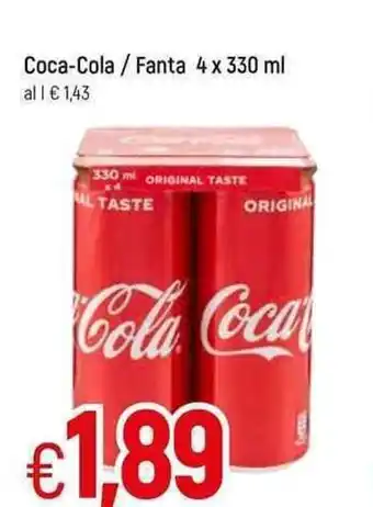 Famila Coca-Cola / Fanta 4 x 330 ml offerta