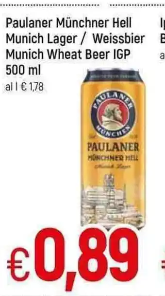 Famila Paulaner Múnchner Hell Munich Lager / Weissbier Munich Wheat Beer IGP 500ml offerta