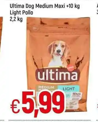 Famila Ultima Dog Medium Maxi + 10 kg Light Pollo 2,2 kg offerta