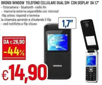 Famila Brondi Window Telefono Cellulare Dual Sim Con Display Da 1,7 offerta