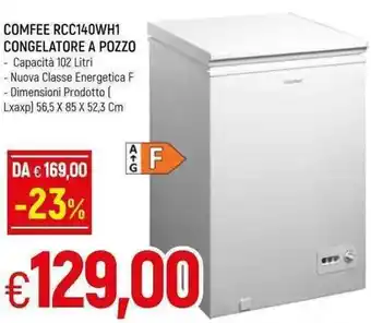 Famila Comfee Rcc140wh1 Congelatore a pozzo 102 litri offerta