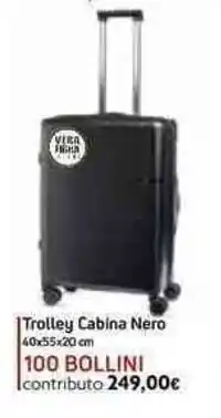 Famila Ciak Roncato Trolley Cabina Nero 100 Bollini 40x55x20cm offerta