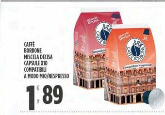 Despar Caffè borbone miscela decisa capsule compatibile a modo mio/ nespresso offerta