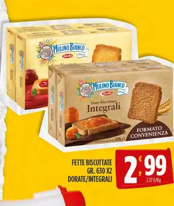 Despar Fette biscottate dorate/ integrali offerta