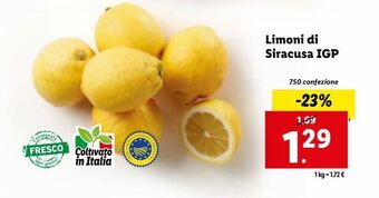 Lidl Limoni di siracusa igp offerta