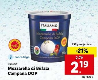 Lidl Mozzarella di bufala campana dop offerta