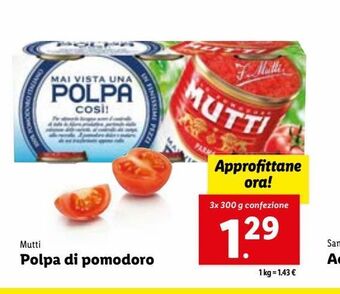 Lidl Polpa di pomodoro offerta
