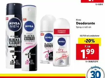 Lidl Deodorante nivea offerta