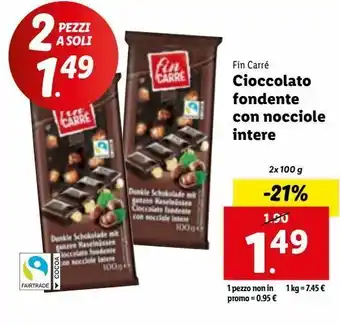 Lidl Cioccolata fondente con nocciole intere offerta