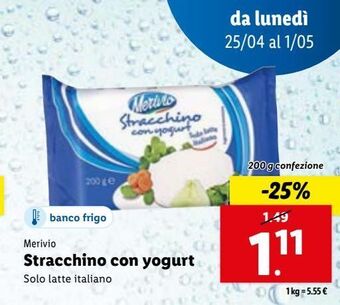 Lidl Stracchino con yogurt offerta