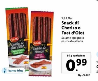 Snack di chorizo o fuet d'olot