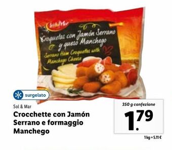 Lidl Crocchette con jamon serrano e formaggio manchego offerta