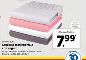 Lidl Lenzuolo matrimoniale con angoli offerta