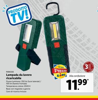 Lidl Lampada da lavoro ricaricabile offerta