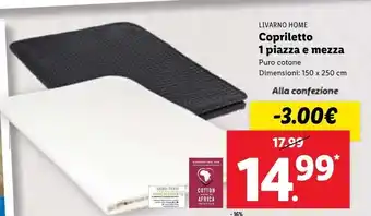 Lidl Copriletto 1 piazza e mezza offerta