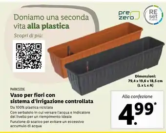 Lidl Vaso per fiori con sistema di irrigazione controllata offerta