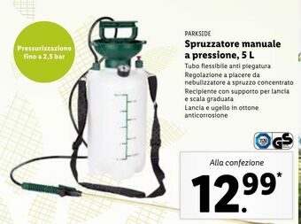 Lidl Spruzzatore manuale a pressione, 5 l offerta