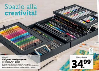Lidl Valigetta per dipingere e colorare, 174 pezzi offerta