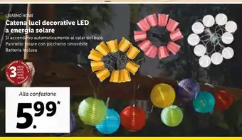 Lidl Catena luci decorative led a energia solare offerta