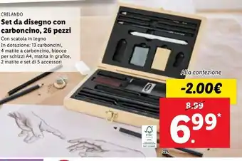 Set da disegno con carboncino, 26 pezzi