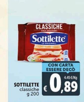 Deco Supermercati Sottilette classiche g 200 offerta