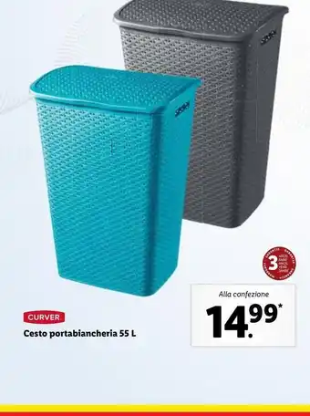Lidl Cesto portabiancheria 55l offerta