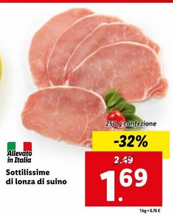 Lidl Sottilissime di lonza di suino offerta