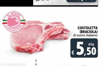 Deco Supermercati Costoletta braciola di suino italiano offerta