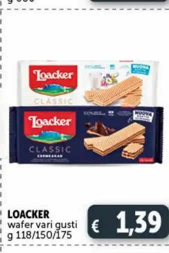 Deco Supermercati Wafer vari gusti g 118/ 150 / 175 loacker offerta