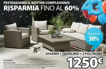 JYSK Divano + tavolino+ poltrone offerta