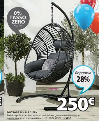 JYSK Poltrona pensile offerta