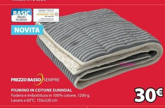 JYSK Piumino in cotone offerta