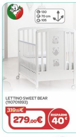 Bimbo Store Italbaby - lettino sweet bear offerta