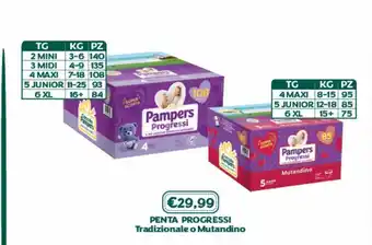 Bimbo Store Pampers penta progressi tradizionale o mutandino offerta