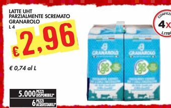Bennet Latte uht parzialmente scremato granarolo offerta