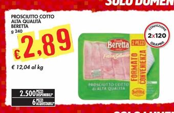 Bennet Prosciutto cotto alta qualità beretta offerta