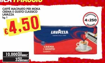 Bennet Caffè macinato per moka crema e gusto classico lavazza offerta