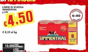 Bennet Carne in scatola simmenthal offerta