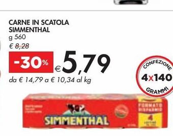 Bennet Carne in scatola simmenthal offerta
