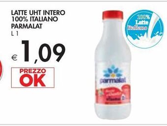 Bennet Latte uht intero 100% italiano parmalat offerta