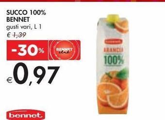 Bennet Succo 100% bennet offerta