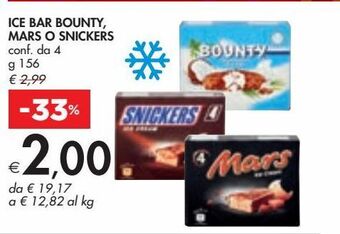 Bennet Ice bar bounty, mars o snickers offerta